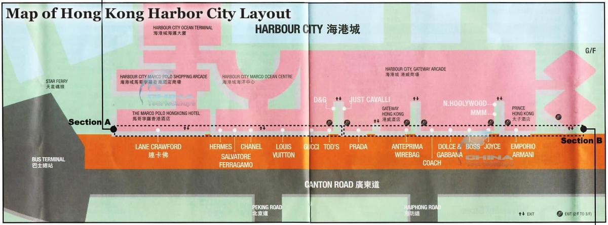 mapa del port de la ciutat de Hong Kong
