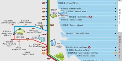 Hong Kong ding ding tramvia mapa