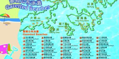 Mapa de Hong Kong platges