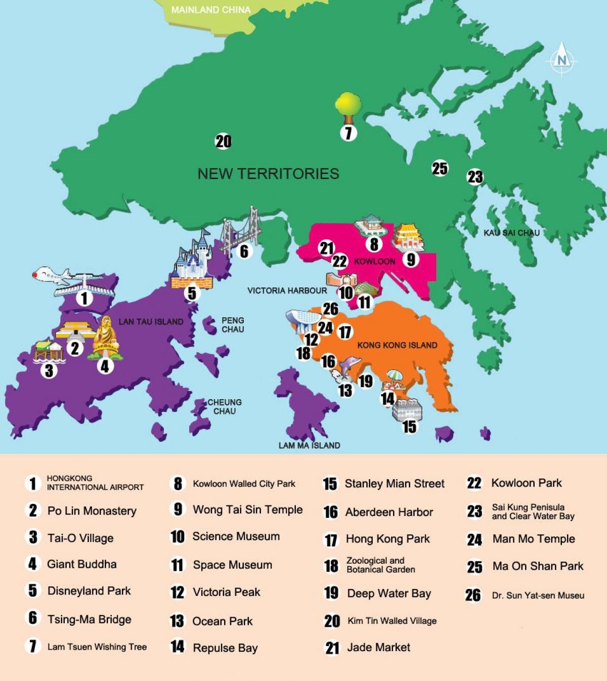 mapa de nous territoris de Hong Kong