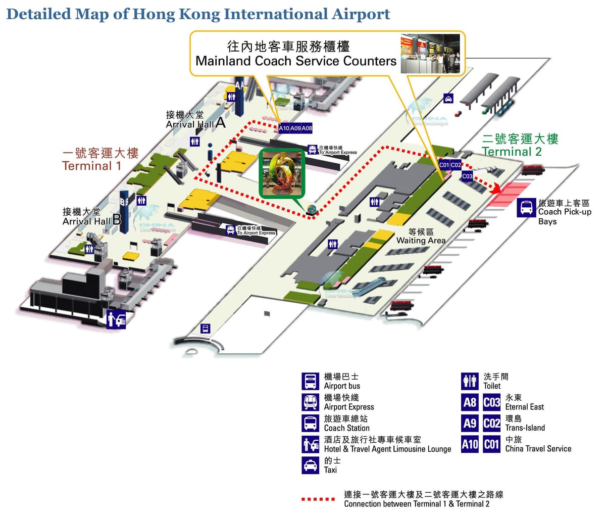 Hongkong mapa de l'aeroport