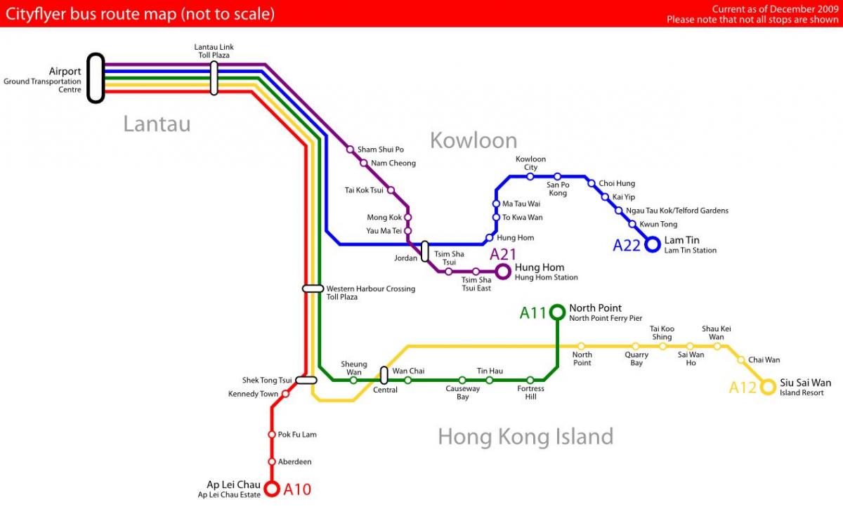 Hong Kong autobús mapa de rutes