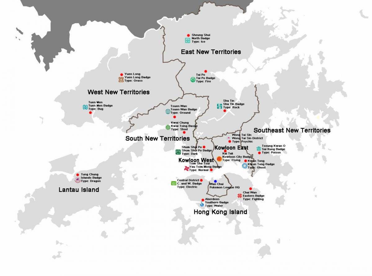 mapa de districtes de Hong Kong