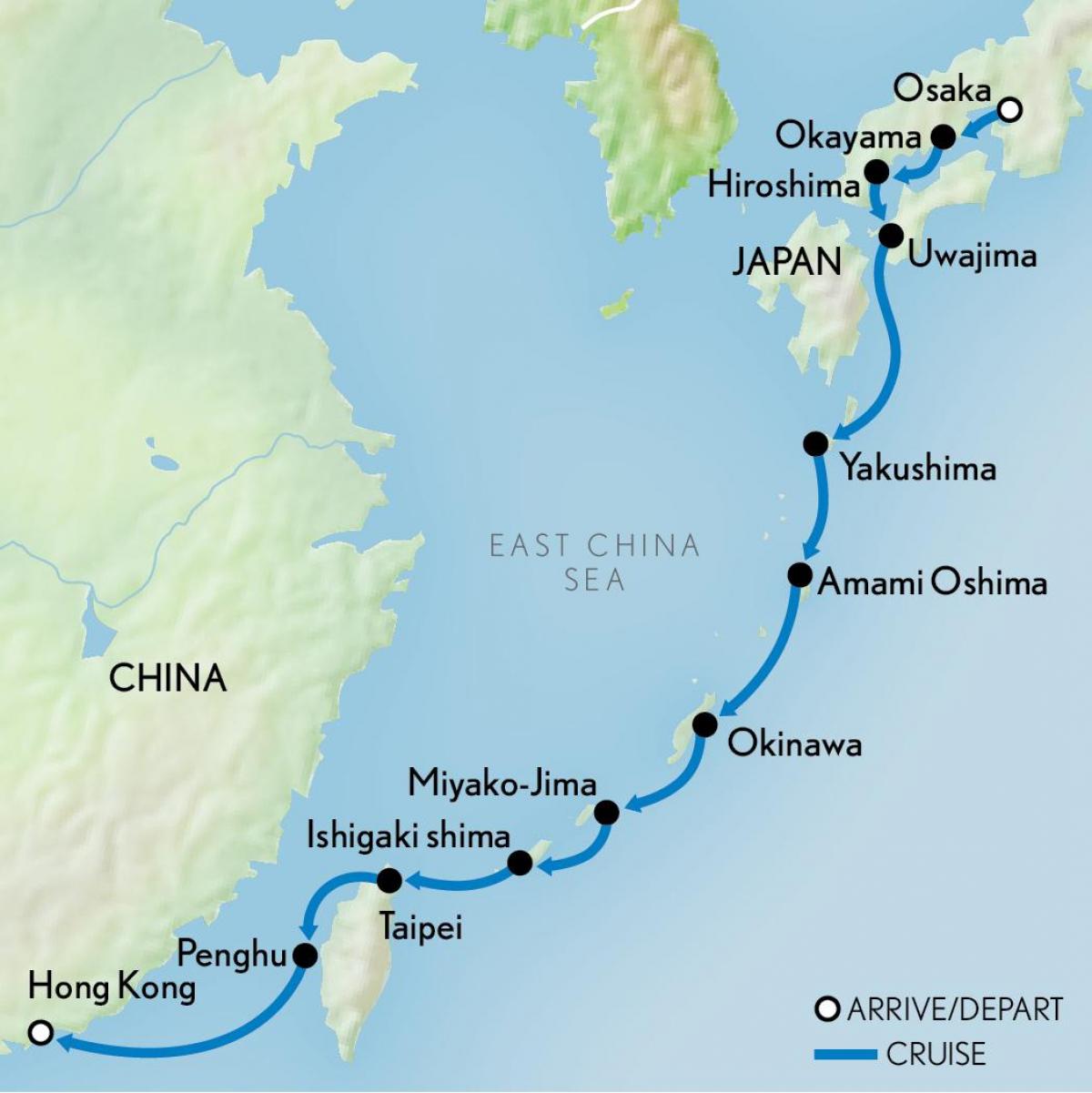 mapa de Hong Kong i el japó