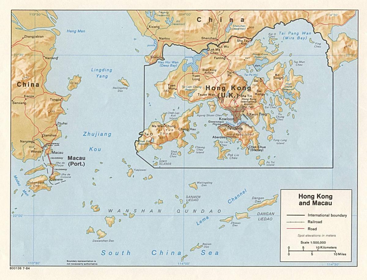 mapa de Hong Kong i Macau