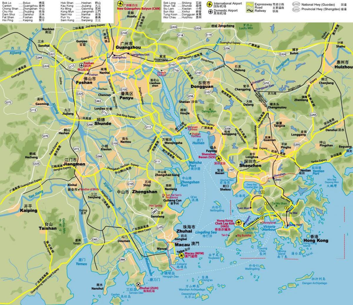 mapa de carreteres de Hong Kong