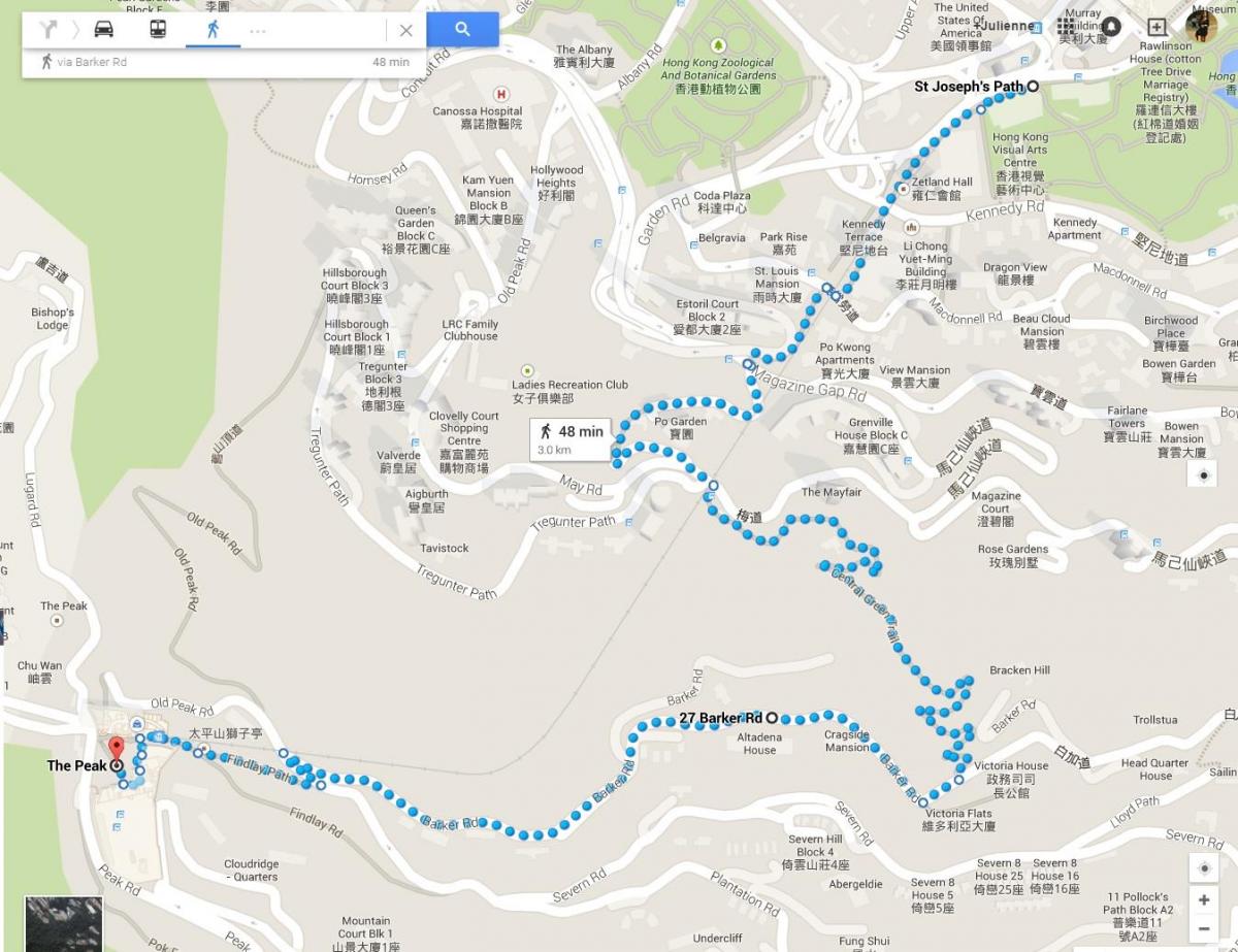 Hong Kong rutes de senderisme mapa