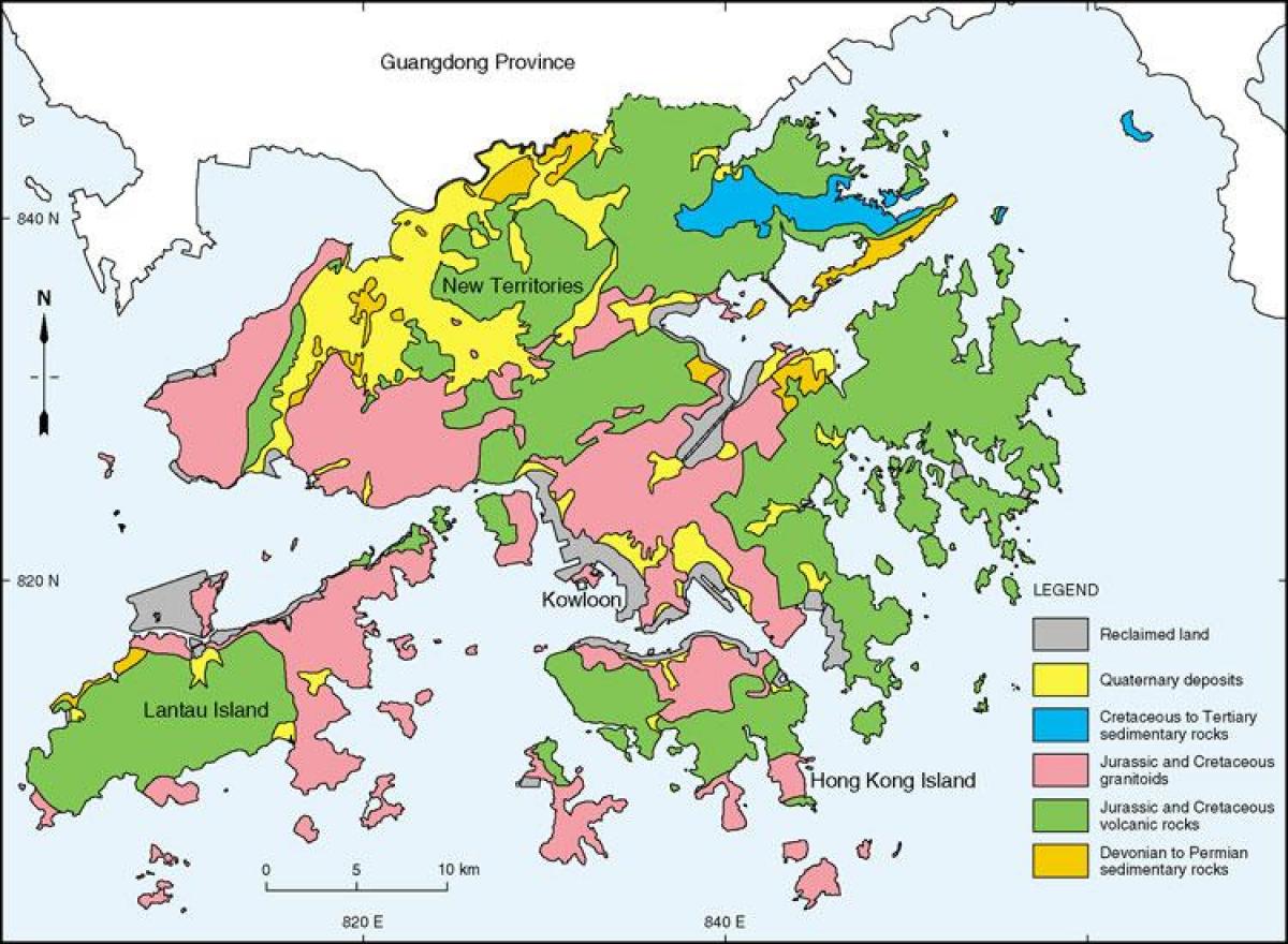 mapa geològic de Hong Kong