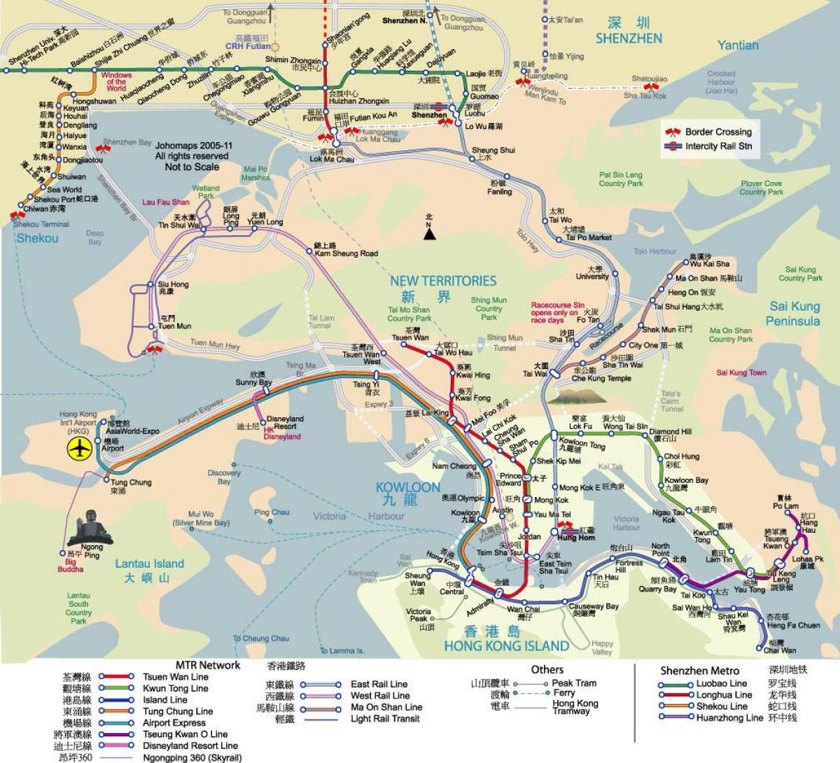 mapa de Hong Kong trànsit