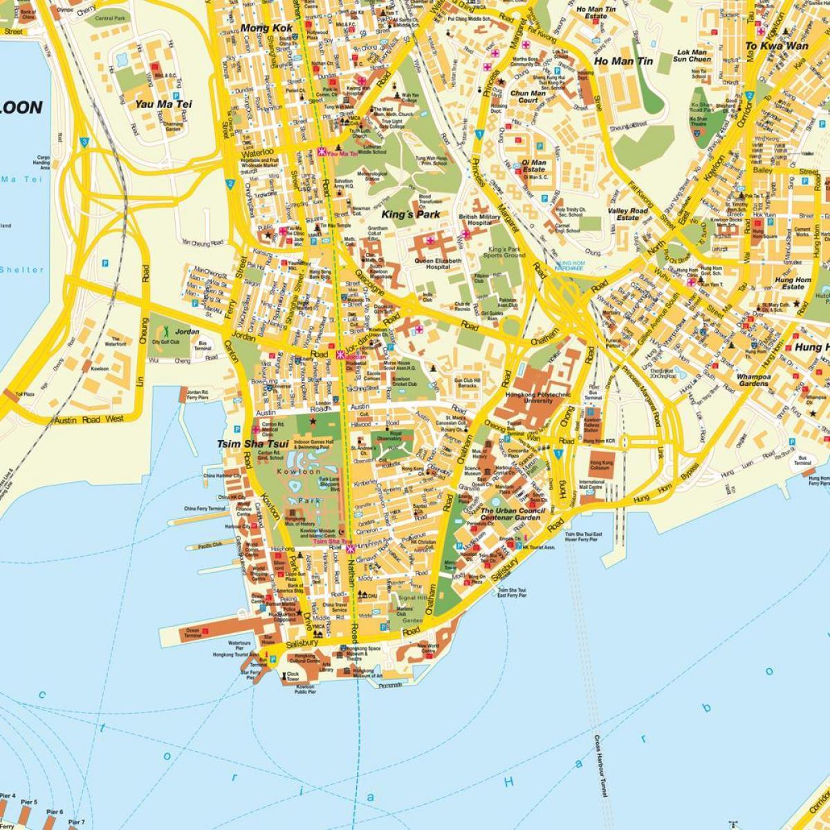 mapa de Kowloon Hong Kong