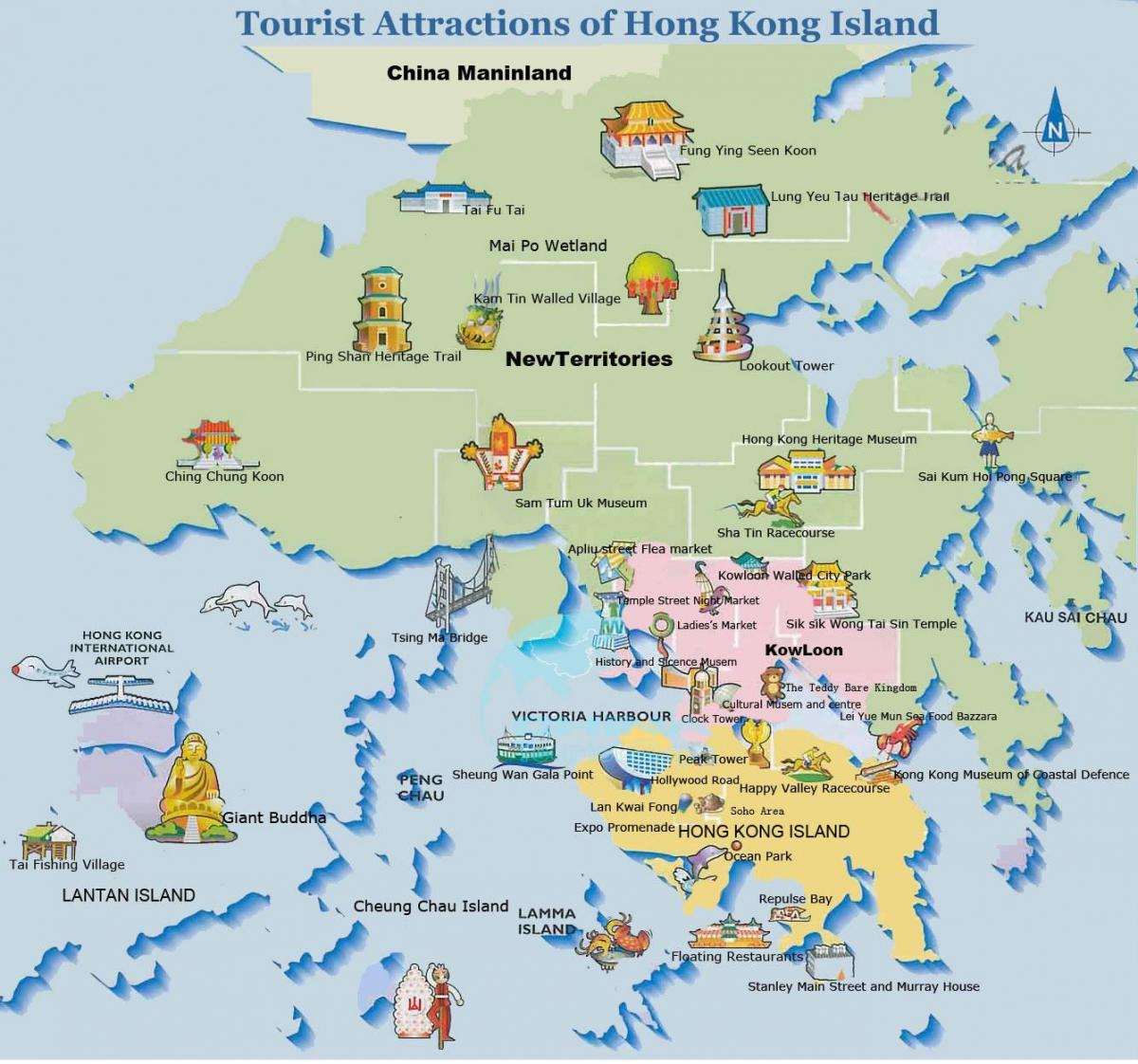 mapa de l'illa de Hong Kong