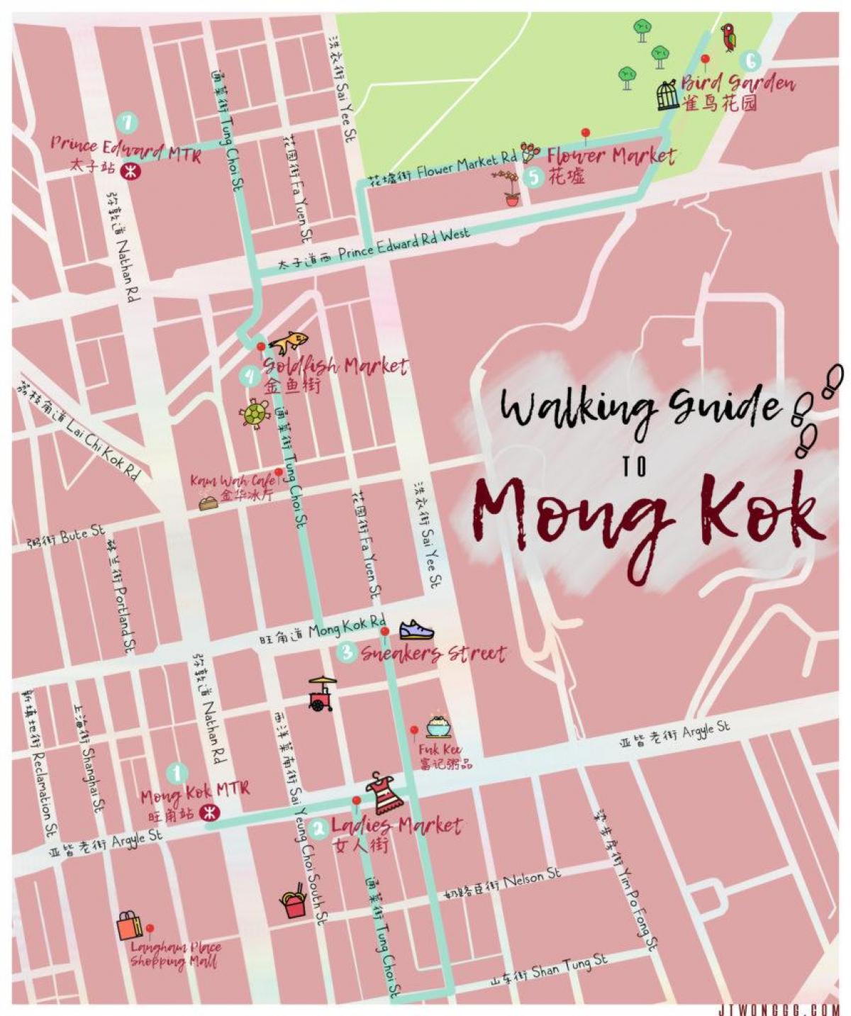 mapa de Mong Kok Hong Kong