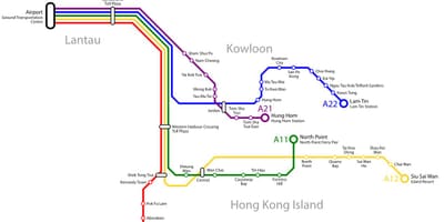 Hong Kong autobús mapa de rutes