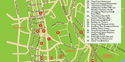Kowloon atraccions mapa