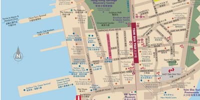 Hong Kong mapa de Kowloon